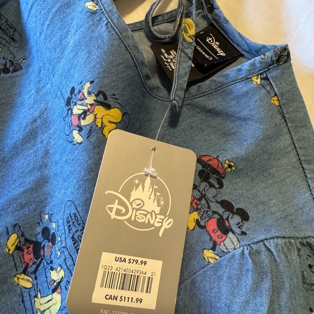NWT Her Universe Chambray Mickey cartoon dress with pockets - Picture 3 of 3